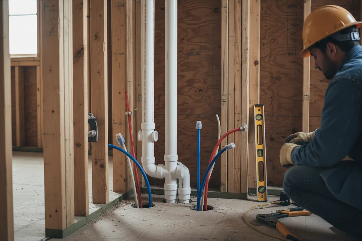 Drain and supply rough-in during Sump Pump Repair in Montara